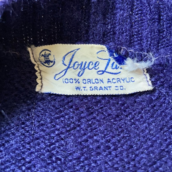 Vintage navy blue 70’s sweater womens M/L fit Orlon acrylic - Picture 4 of 4